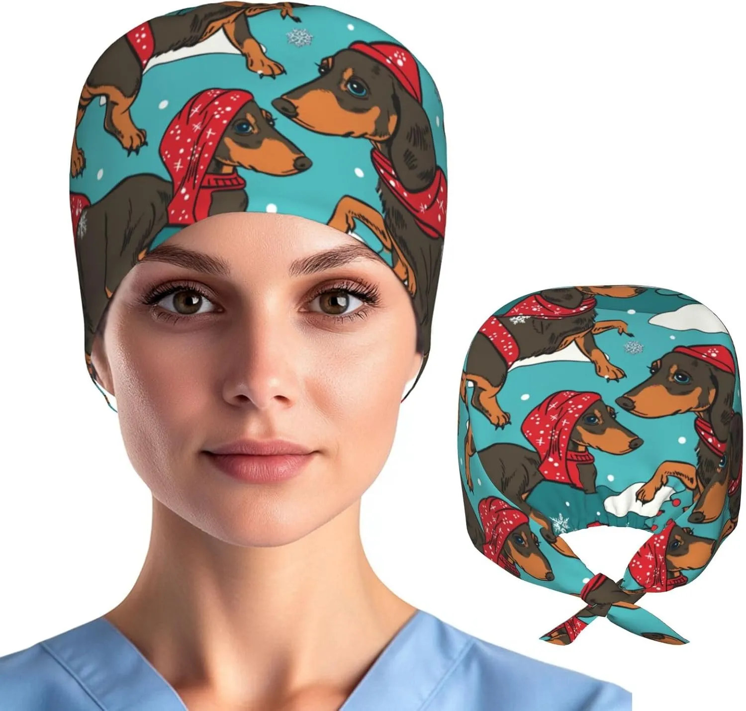 Working Cap Hat with Sweatband Comfortable and Breathable Adjustable Headgear for Men Women Scrub Cap